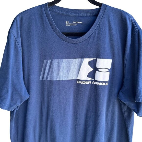Under Armour Mens Navy Loose Fit Graphic Print Athletic Short Sleeve T-Shirt XXL - Picture 6 of 7
